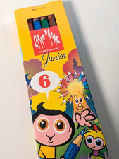 CARAN D  ACHE junior 6 colored pencils Made in Switzerland Water Soluble