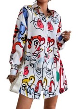 FINAL SALE! - SHEIN Dress Blouse Multicolor - Size S (oversize)