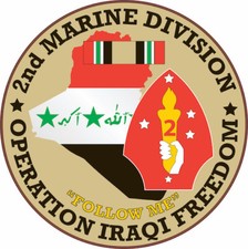 MARINE CORPS OIF OPERATION IRAQI FREEDOM 2ND DIVISION DECAL STICKER MADE IN USA