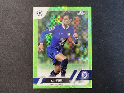 2022-23 Topps Chrome UCC #70 Joao Felix Chelsea Neon Green X-Fractor 271/399