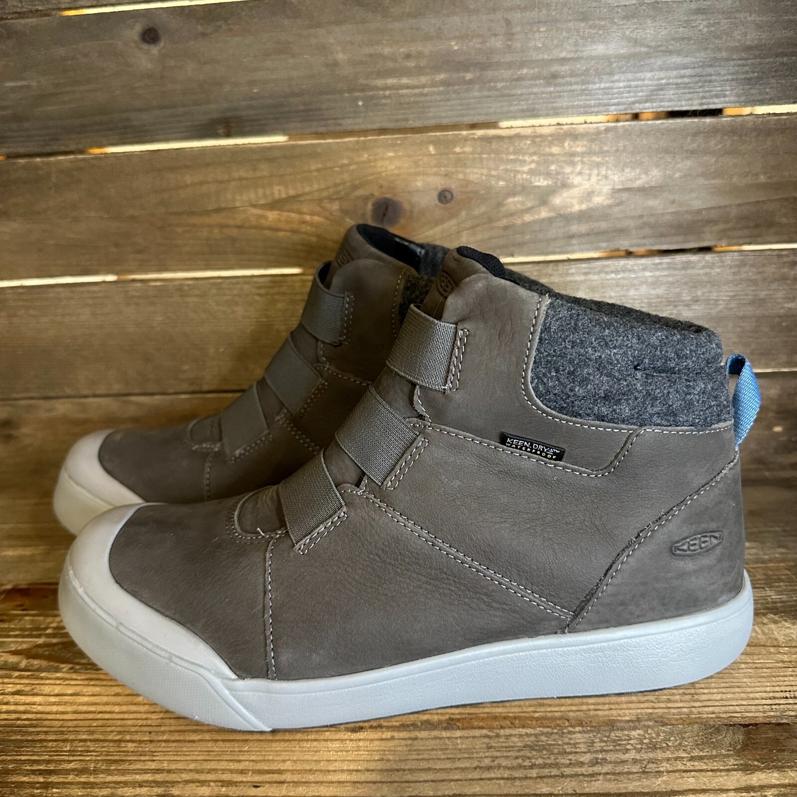 Nuove scarpe sneakers donna Keen Elle grigio medio pelle isolate impermeabili 10 M