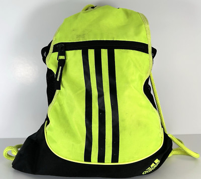 Adidas Alliance 2 Sackpack 12L Neon Yellow Cord Cinch Opening Sports Workout Bag