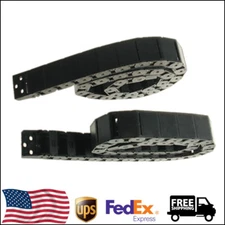 2× R38 18mm x 37mm 1 Meter  Plastic Semi Closed Cable Long Drag Chain Carrier