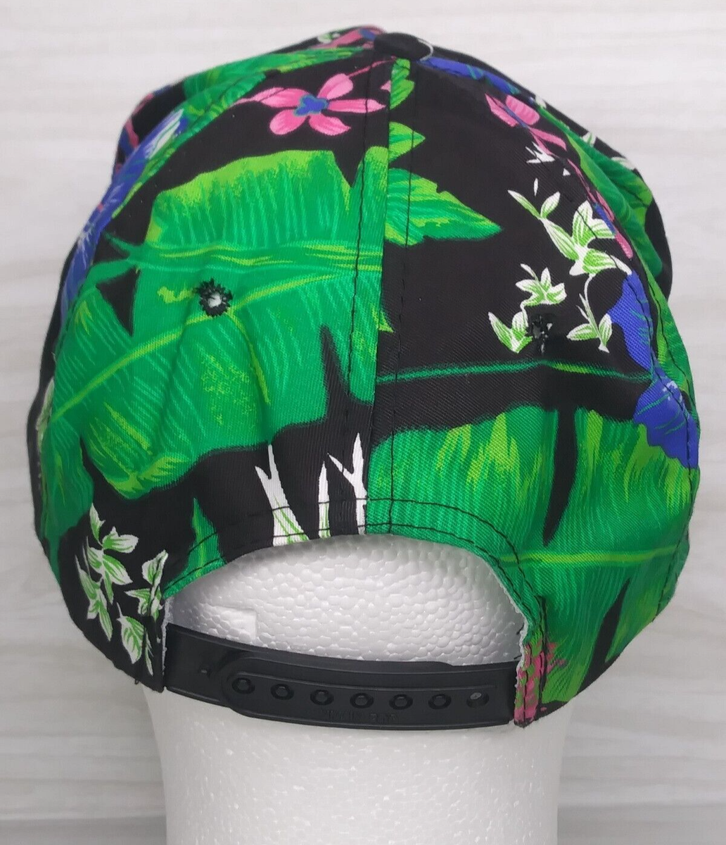 Vintage Hawaii Floral Snapback Hat Nissin Cap Retro 80-90s Tropical Braided Rope Hawaiian Punch Snapback Hat by Nissin Cap - Floral Pattern  main image 2