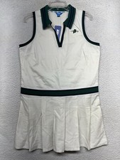 Prince Pickleball Dress Womens Large Cream Green Pleated Athletic Collared