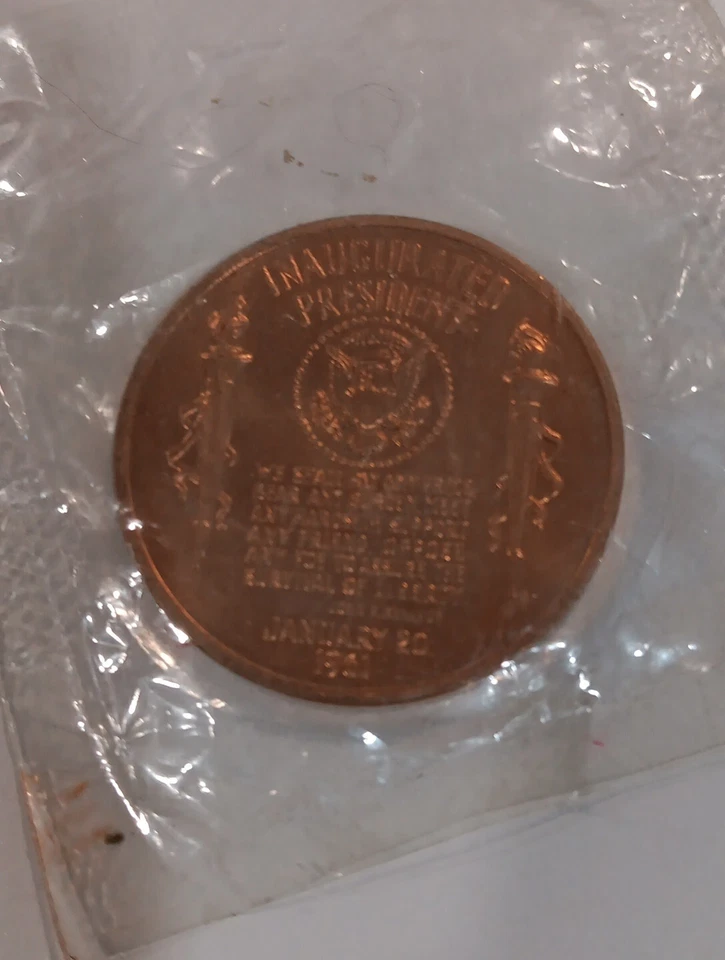 John F Kennedy Bronze 1-5/16 Commemorative Inaugural Coin US Mint - Image 2 of 2