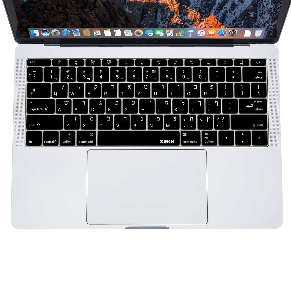 XSKN Hebrew Keyboard Cover for Macbook Pro 13.3 no Touch Bar/Macbook 12 inch US - Image 3 of 4
