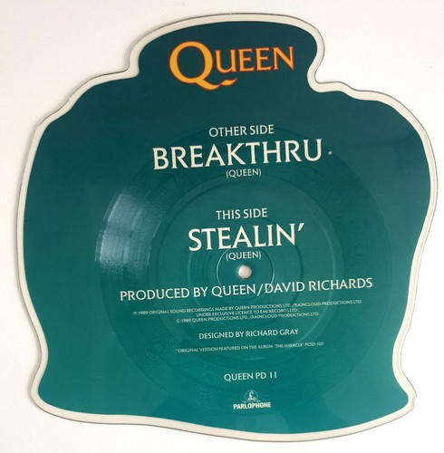 QUEEN "BREAKTHRU" PARLOPHONE QUEEN PD11 7" SHAPED PICTURE DISC - Picture 5 of 5