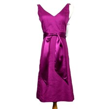 J. Crew Lyndsay Fuchsia 100% Cotton Dress 0 Fit Flare Knee Length Event Occasion