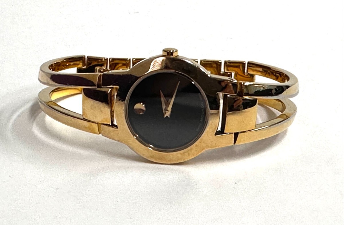 MOVADO Swiss Amorosa Gold-Tone Stainless Steel Bangle Bracelet LADIES MOVADO AMOROSA TWO-TONE DIAMOND WRISTWATCH | eBay main image 3