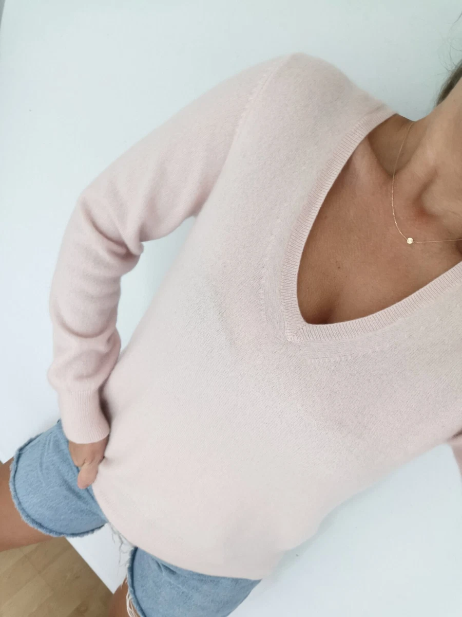 Mu0026amp;S 100% Pure Cashmere Sweater Jumper Knit Size S 8 Pink | eBay