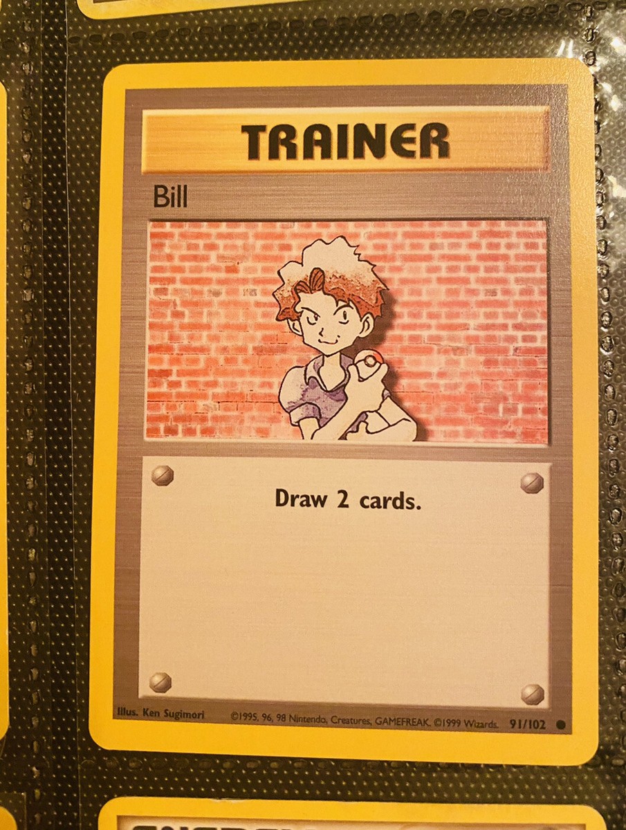 Bill Trainer 1999 91/102 Base Set Pokemon Card