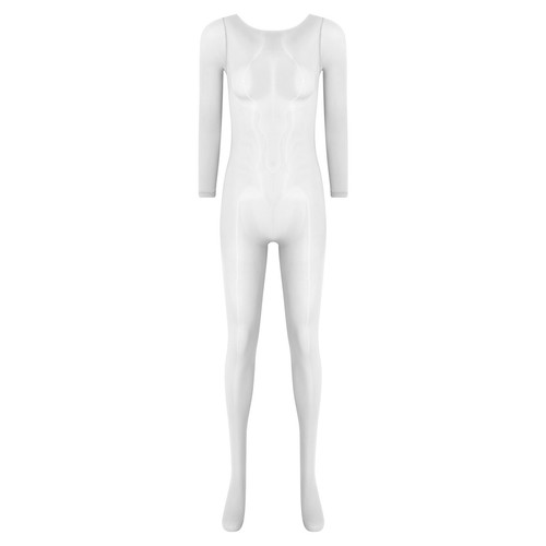 Women Bodysuit Long Sleeve Romper Night Club Jumpsuit Sleepwear Footed Zentai - Picture 84 of 106