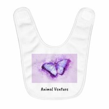 Purple Butterfly Fleece Baby Bib