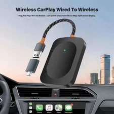Wireless Apple Carplay Adapter Bluetooth Wired to Wireless Dongle for iPhone