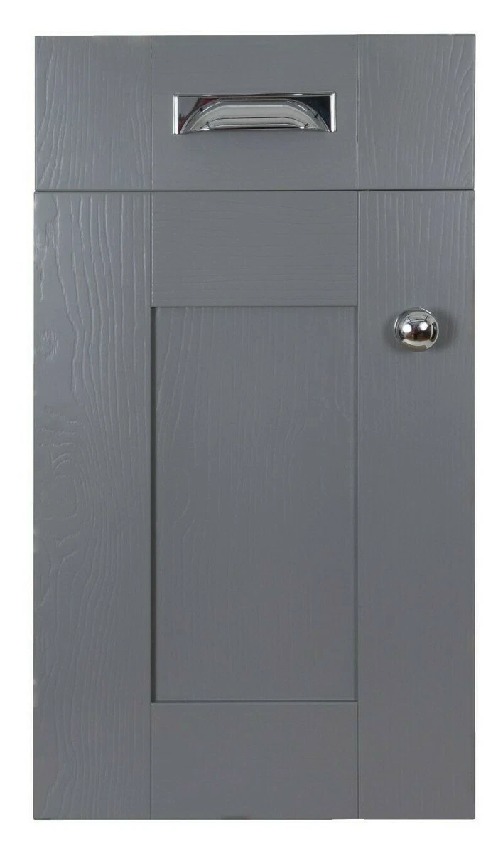 Ready to Fit Paint Primed Shaker Kitchen Unit Cupboard Doors Woodgrain Effect