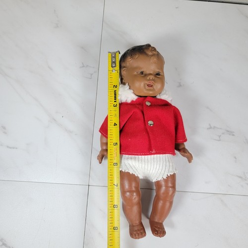 Vintage Vinyl BABY PUPPE 9,5" geformtes Haar Afroamerikaner - Bild 6 von 8