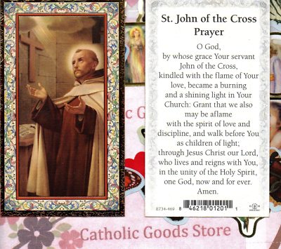 Saint St. John of the Cross with Prayer - Gold Trim Paperstock Holy ...
