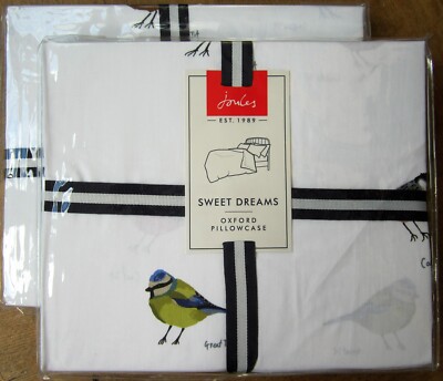 JOULES Oxford Kissenbezug PAAR Neu GREAT BRITISH BIRDS CHALK