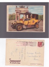 cartolina pubblicitaria RAMAZZOTTI auto d’epoca 1905 VIAGGIATA giro ciclistico