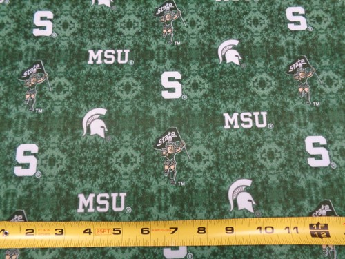 MICHIGAN STATE UNIVERSITY SPARTANS DESIGN BRAND NEW 1 YARD 100% COTTON FLANNEL - Picture 5 of 5