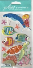 Jolee's Boutique 3-D FELT SEA LIFE Aquarium Ocean Theme 97740 Fast FREE Ship!