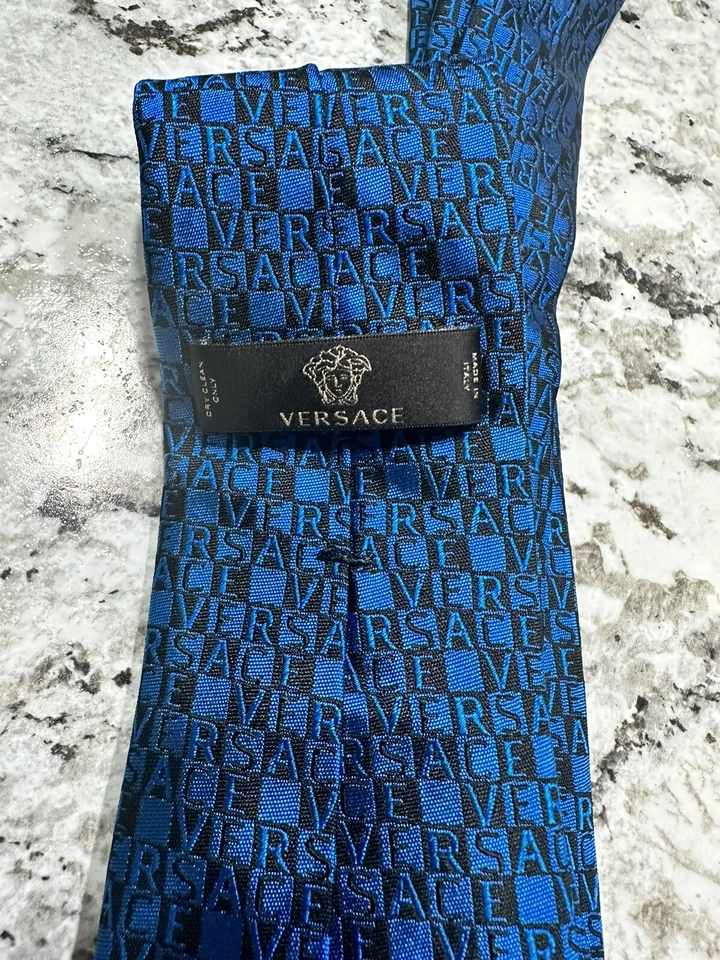 Versace Corbata Seda Hombre Delgada De Colección Rara Foto 4 de 4