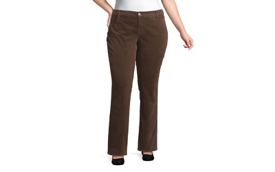 NWT Womens Plus Secretly Slender Straight Leg Corduroy Pants -U Pick Color+Size