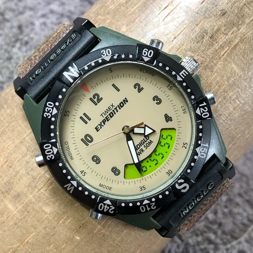 Vtg Timex Expedition Men T84601 Multifunction Quartz Analog Digital Watch 8"