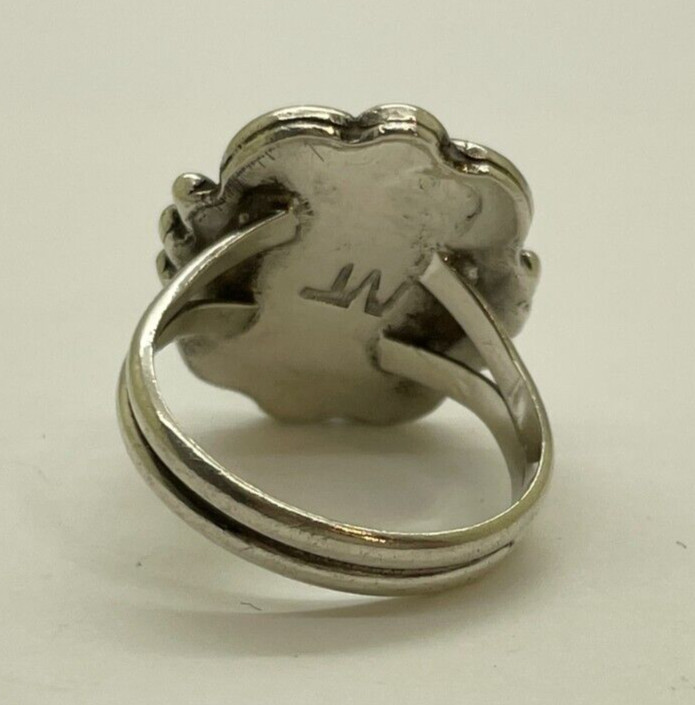 Native American Sterling Ring Signed "MT" - image 3