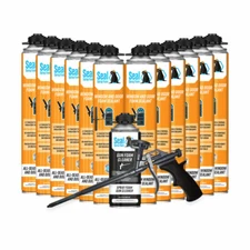 Seal Spray Window & Door No Warp Polyurethane Gun Foam Sealant KIT
