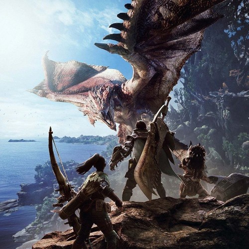 Monster Hunter World Logo Capcom Videospiel Herren T-Shirt - Bild 2 von 3