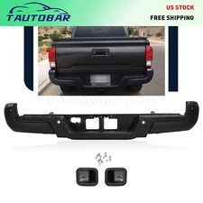 Rear Bumper Assembly For 2016-2020 Toyota Tacoma Black Step w/Sensor Holes