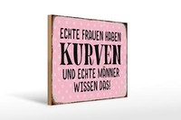 Holzschild Spruch 40X30 Cm Echte Frauen Haben Kurven MäNner Deko Schild