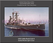 USS Little Rock CLG 4 Personalized Canvas Ship Photo Print Navy Veteran Gift