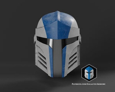 Galactic Mandalorian Helmet   3D Printed RAW DIY Cosplay Helmet Kit