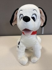 Disney Store 101 Dalmatians Lucky White Black Red Dog Plush Toy 13 IN NWT
