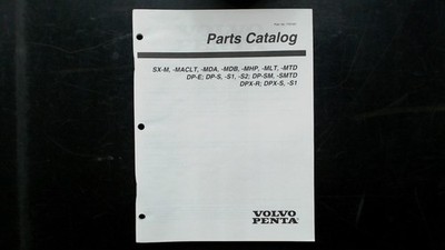 Volvo Penta Parts Catalog SX-M MDA MDB MHP MLT MTD DP-E DP-S 1989