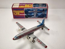 Vtg MF104 ST-1 Overseas Air Lines Passenger Plane Tin Litho Friction Working B1