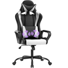 Gaming Office Chair High Back PU Leather Lumbar Support Swivel Adjustable