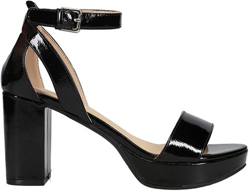 Chinese Laundry Go On Black Ankle Strap Pointed Toe Block Heel Platform Sandals - Picture 3 of 6
