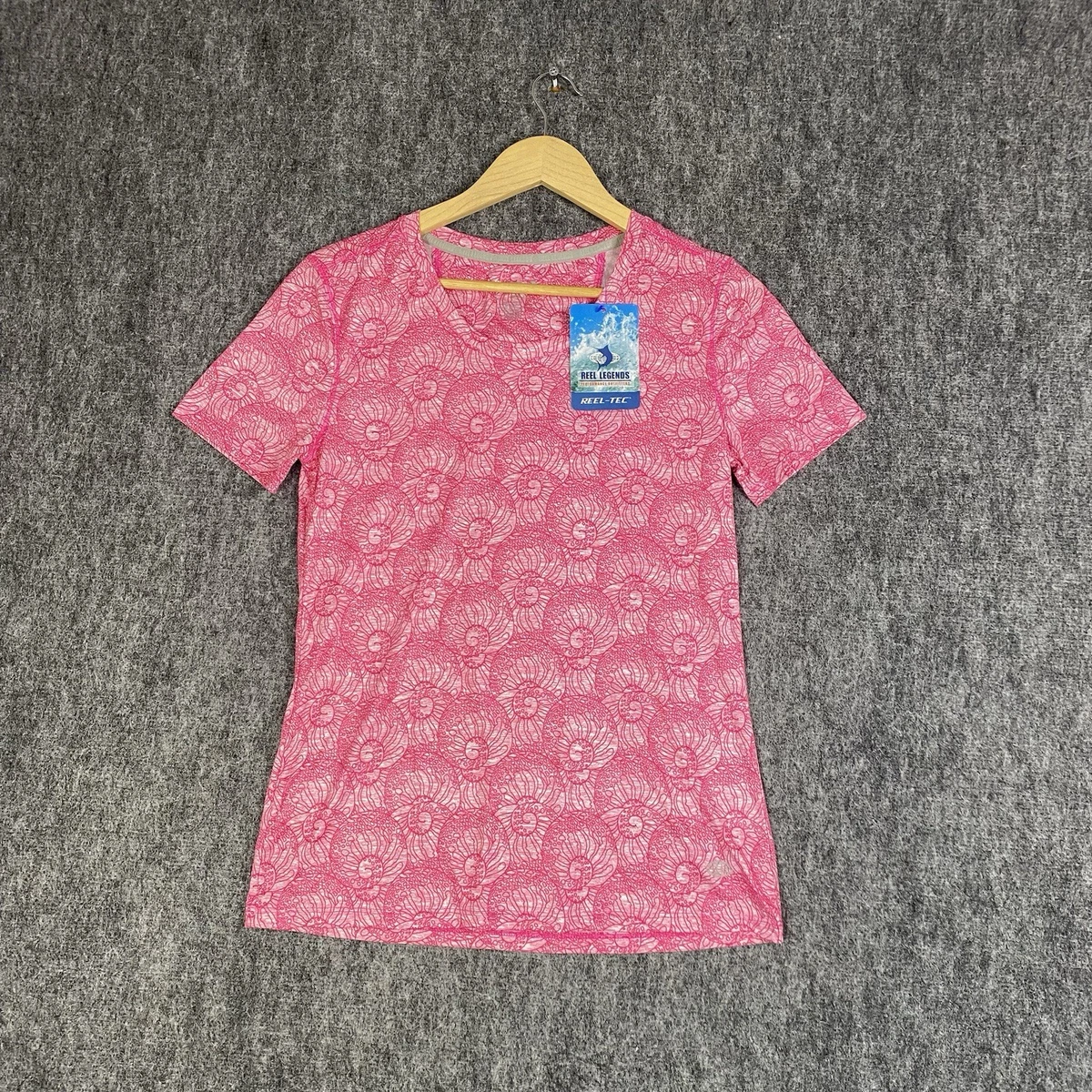 T-shirt Femme Reel Legends XS - Rose Motif Sirène - Manches Courtes - Occasion Très Bon état