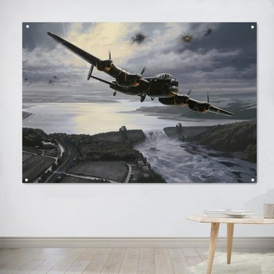 American Dambuster Tapestry Wall Art Poster Fighter Jet Flag Home Decor Banner