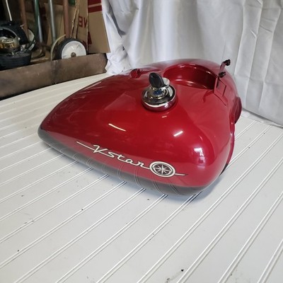 2000 YAMAHA V STAR 650 CLASSIC OEM FUEL GAS TANK RED 4TR-Y2410-T1-09