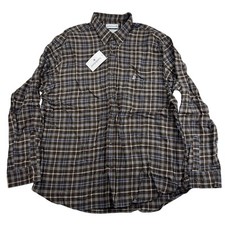 NWT Saddlebred Classic Fit Flannel Button Up Shirt Sz 2XL XXL Brown Plaid L/S