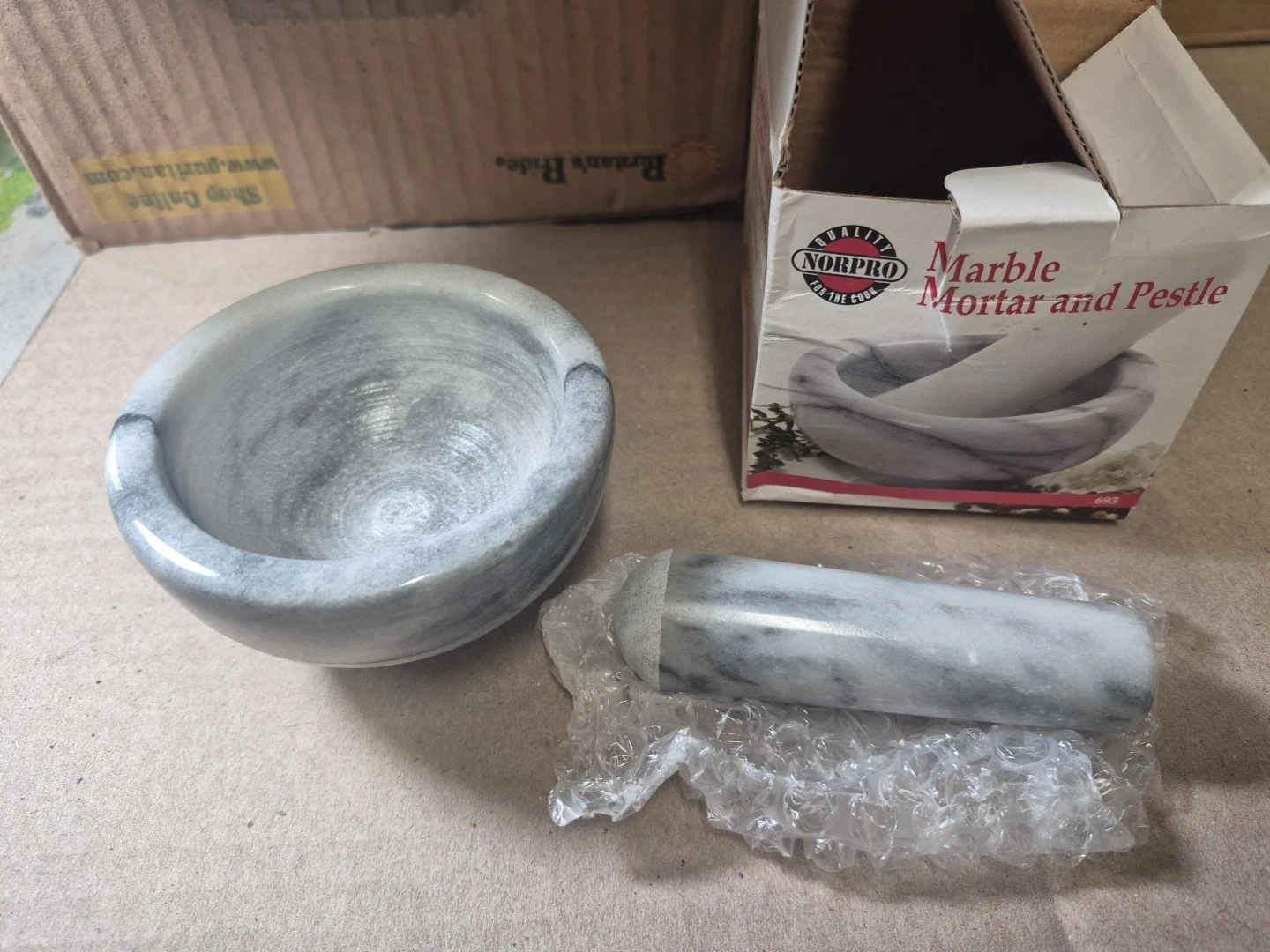 Norpro 693 White Marble Mortar and Pestle-Open Box