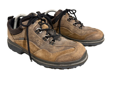 Ecco Track II Low Hiking Brown Leather Shoes Waterproof GoreTex Mens 42US: 9-9.5