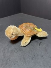 Vintage German Steiff Toy Mohair SLO Turtle Tortoise Original Button 5.5 Long
