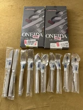 (2) 5 Piece Settings Oneida OLYMPIA Frosted Handle 18/10 Stainless Korea