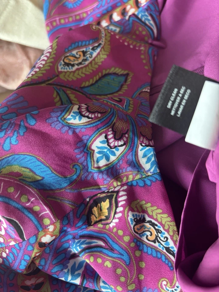 Tahari ASL Womens 16 Pleated Leg Jumpsuit Paisley Floral Resort Career Boho NWT - Image 3 of 4